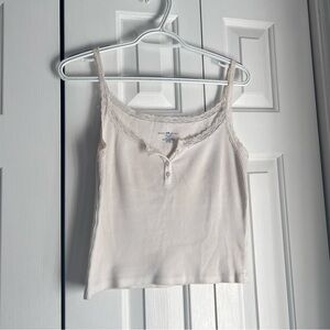 Brandy Melville Ribbed Lace Top